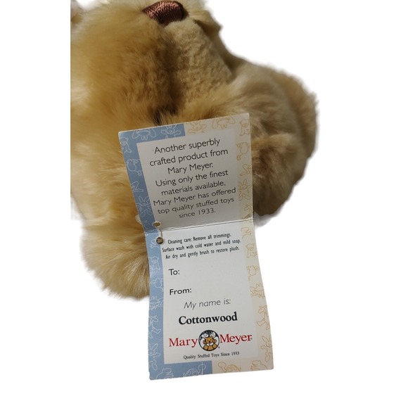 Vintage Mary Meyer Cottonwood Stuffed Plush Teddy Bear Original Ribbon‎ and Tags - Picture 8 of 12